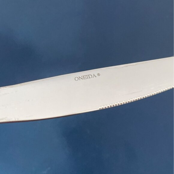 Vtg Oneida Satin Bristol Everdale Salad Dessert Fork Dinner Knife Flatware Set - Picture 5 of 8